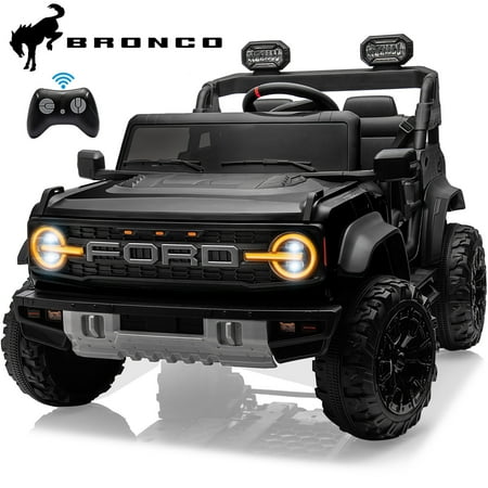 iYofe 24V 2 Seater Ford Bronco Raptor Powered Ride on Car with Remote Control, Bluetooth, Ages 3-8, Black