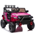 thumbnail image 1 of iYofe 24V Powered Ride on Cars for Toddlers, Ride on Truck for kids Boys Girls Gifts 2-5, Ride on Toys with Remote Control, Bluetooth, Music, LED Light, MP3 Player, 4 Wheel Suspension, Rose Pink, 1 of 8