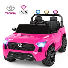 24V Ride On Car for Kids, Licensed Toyota Tacoma 2 Seater Battery Powered Ride On Truck Toy with Remote Control, 4 Wheel Suspension, Colorful Lights, Music, Electric Car for Boys Girls 3–8, Pink