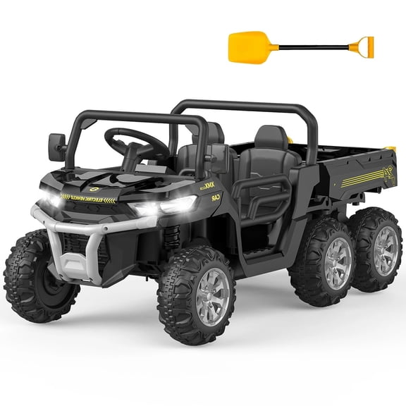 24V 2 Seater Ride On Dump Truck for Big Kids - Electric Ride On Car with Auto-Lifting Bed, 4x75W Motors, Parent Remote Control & 6 Wheels - 110 LBS Capacity, 5 MPH Kids Truck Toy