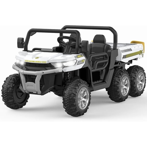 24V 2 Seater Ride On Dump Truck for Big Kids - Electric Ride On Car with Auto-Lifting Bed, 4x75W Motors, Parent Remote Control & 6 Wheels - 110 LBS Capacity, 5 MPH Kids Truck Toy