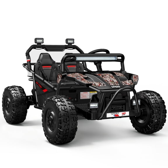 iRerts 36V Powered Ride on Toys for Big Kids, 2 Seater Ride on Cars with Metal Frame, Bluetooth Music, 4 Wheels Suspension, Electric Ride on Vehicles for Boys Girls, Black
