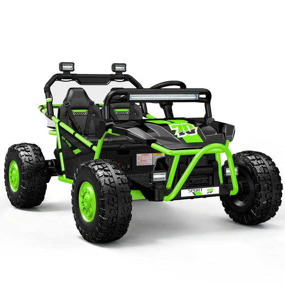 iRerts 36V Powered Ride on Toys for Big Kids, 2 Seater Ride on Cars with Metal Frame, Bluetooth Music, 4 Wheels Suspension, Electric Ride on Vehicles for Boys Girls, Green