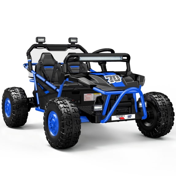 iRerts 36V Powered Ride on Toys for Big Kids, 2 Seater Ride on Cars with Metal Frame, Bluetooth Music, 4 Wheels Suspension, Electric Ride on Vehicles for Boys Girls, Blue