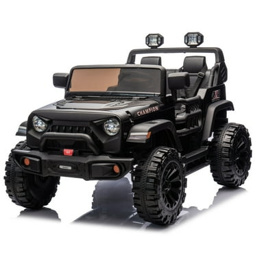 24V 2 Seater Ride On Toys for Big Kids, Electric Car w/Remote Control, Kids Ride on Truck with 4 Wheels Suspension, USB,MP3,Bluetooth,1.86-4.35MPH for Kids of 3+, Black