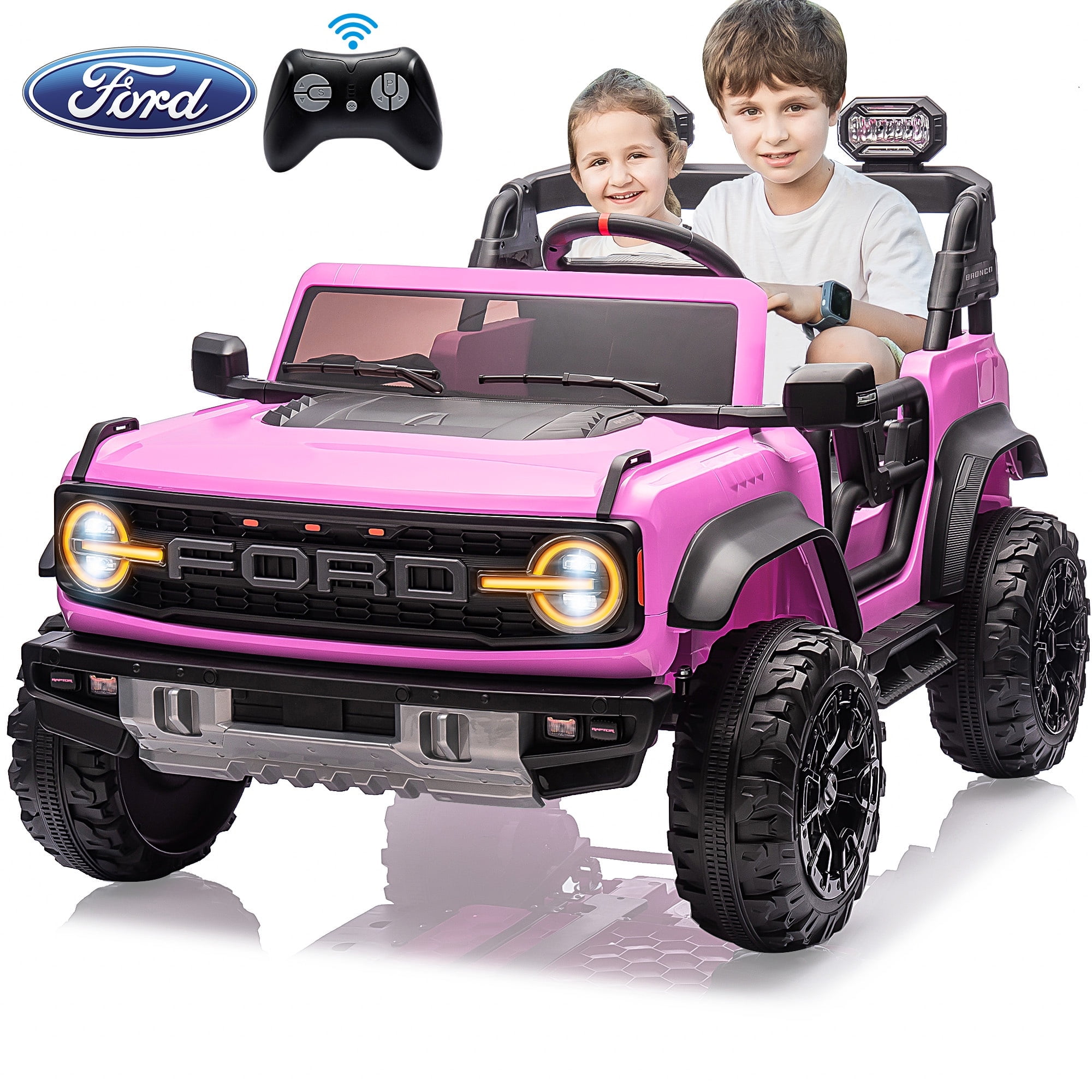 iRerts 24V 2 Seater Ride on Toy Car, Licensed Ford Bronco Raptor ...