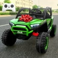 thumbnail image 1 of 24V 2 Seater Ride on Toys UTV for Kids w/Parent Remote Control, 4WD 7AH Kids Battery Powered Vehicles, Bluetooth Spring Suspension, Storage for Gift, Green, 1 of 10