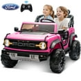 thumbnail image 1 of 24V 2 Seater Ride on Truck Car, Ford Bronco Raptor Kids Electric Vehicle Car with Parent Remote, Battery Powered Ride on Toy for Boys Girls w/ Rear Wheel Suspension, Bluetooth, Pink, 1 of 8