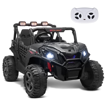 24V 2 Seater Ride on UTV 4WD Off-Road Electric Vehicle for Kids, with 800W Powerful Motors, 4.3 MPH Fast Speed, 7AH Large Battery, Suspension, 2.4G Remote Control, Colorful Lights & Music