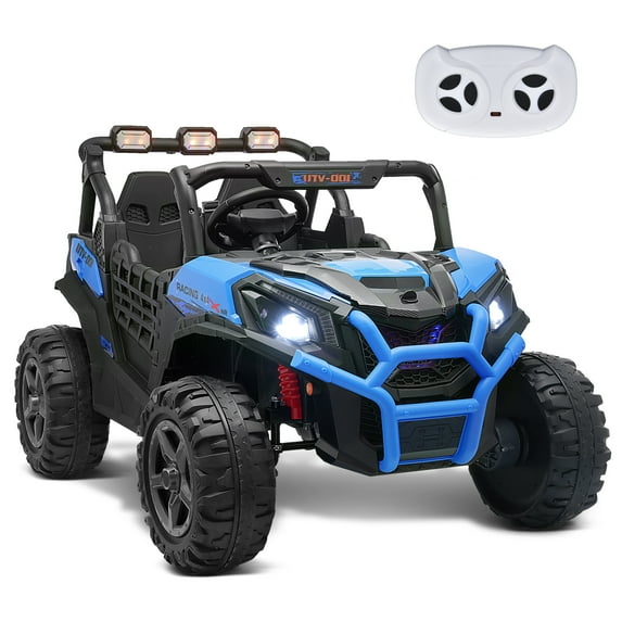 24V 2 Seater Ride on UTV 4WD Off-Road Electric Vehicle for Kids, with 800W Powerful Motors, 4.3 MPH Fast Speed, 7AH Large Battery, Suspension, 2.4G Remote Control, Colorful Lights & Music