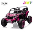 thumbnail image 1 of 24V 2-Seater Ride-On UTV for Kids, 4WD Electric Off-Road Truck with Remote Control, LED Lights, Music, Battery Powered Ride-On Car for Boys & Girls, Hot Pink, 1 of 6