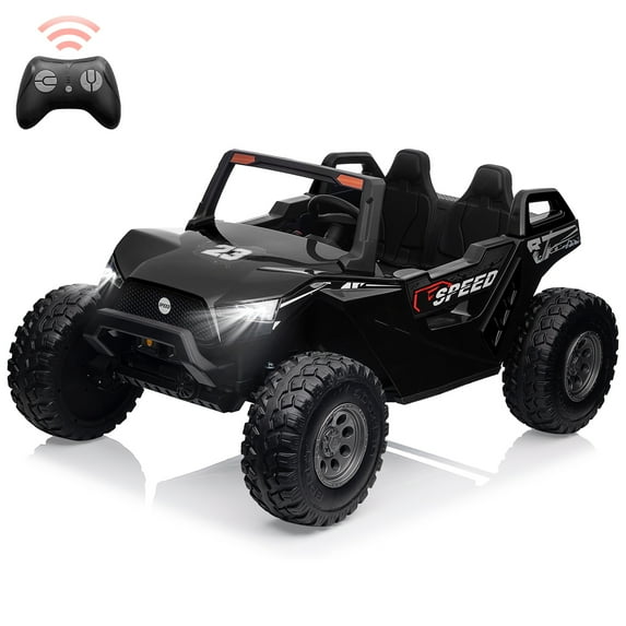 24V 2 Seaters Ride On UTV with Remote Control, Battery Powered Extra Large Ride Car Toy for 2 Kids, 2 Seats+One More Foldable Seat, 15.4" Eva Wheels Off-Road with Music, Light for 3-8 Years