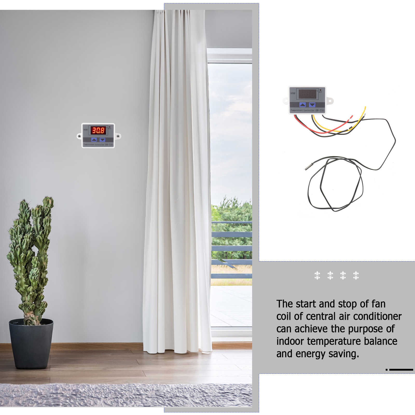 24V 240W Programmable Thermostat Smart Digital Thermostat Cooling and