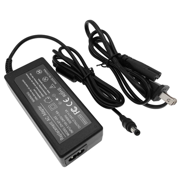 24V 2A 48W Power Supply Adapter 100~240V AC to DC 24 Volt 2 Amp Converter with 5.5mmx 2.5mm 2.1mm Plug for LED Strip Lights CCTV Camera