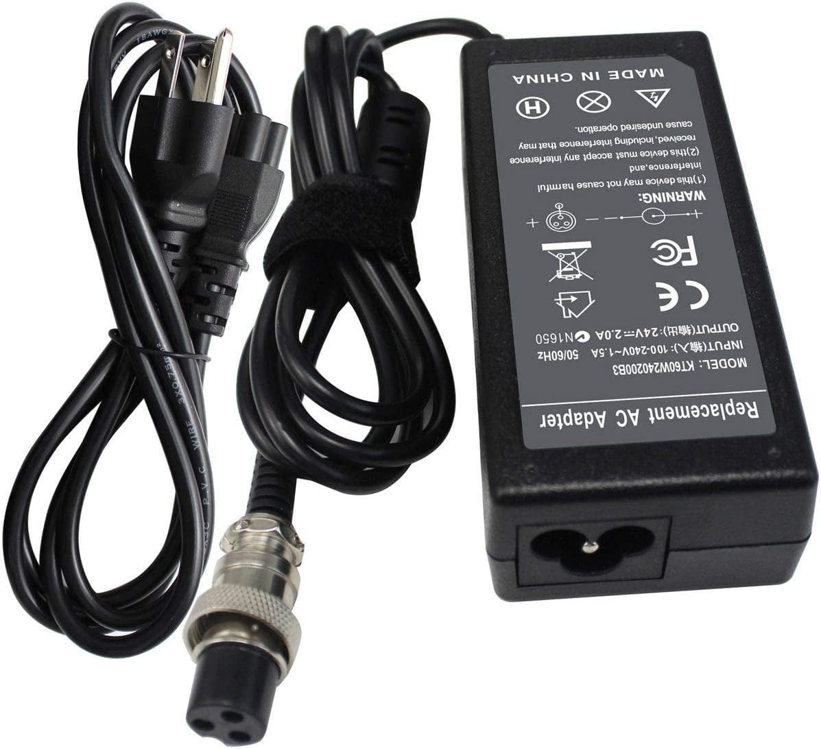 24V 2A Adapter Charger for Razor ZR350 Ground Force, Trikke E2, Razor E500S E500, MX350 MX400 Dirt Rocket