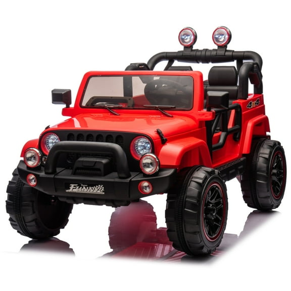 24V 2WD Electric Ride-On Vehicle, Remote Control, Rear Storage Trunk, Pull Handle, Bluetooth/USB, 2.5-4 MPH Speed Christmas