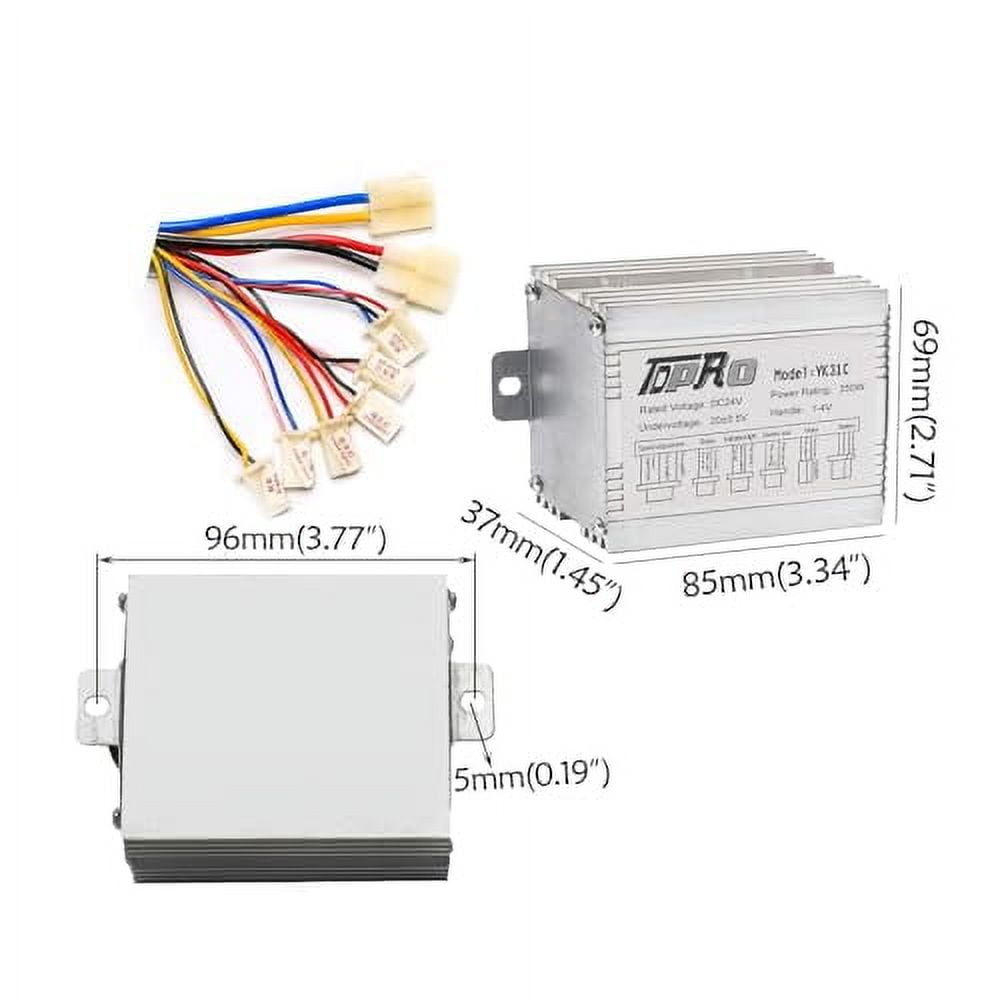 24V 350W Brush Motor Speed Controller + Throttle Foot Pedal DIY for Electric Bike Bicycle Scooter ATV Quad Go Kart Buggy E Bike Dirt Bike Razor E300 MX350 Mini Bike