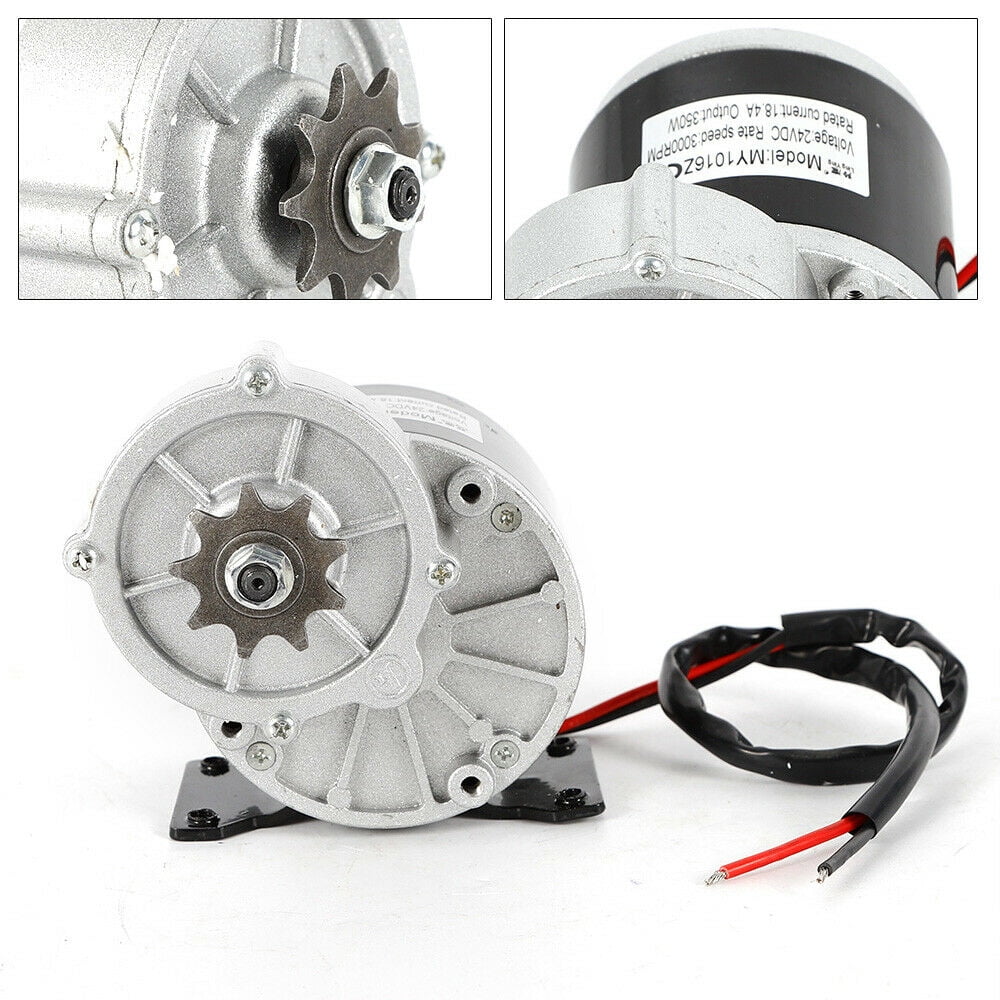 24V 350W Electric Motor with Gear 9 Teeth Sprocket Face Mount MY1016Z3 for Bike Go-Kart