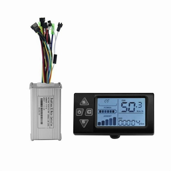 24V 36V 48V 17A 250W 350W Brushless Motor Drive Controller S861 Color LCD Kit for Electric Mountain Bike Scooter Repair,1 * Controller 1 * Display,Black & Silver