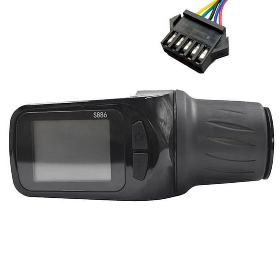 24V 36V 48V 60V S886 Ebike LCD Display Panel Adjust with Twist Throttle for Electric Scooter Bicycle(SM Plug 6PIN)