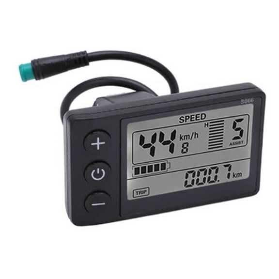 S866 LCD Display Panel Waterproof 24V-60V Dashboard for Electric Bike and Scooter, 5-Pin