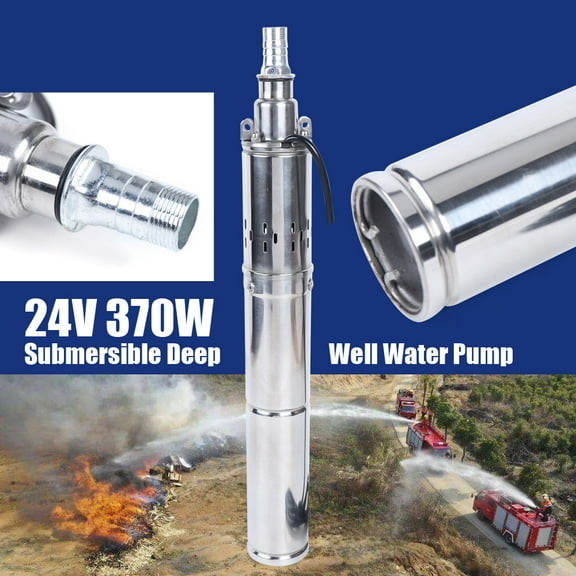 24V 370W Solar Water Pump Deep Well Solar Submersible Pump Head Stainless Screw Pump for Pond Farm Irrigation