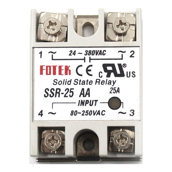 24V-380V 25A SSR-25AA Solid State Relay Module 80-250VAC AC-AC