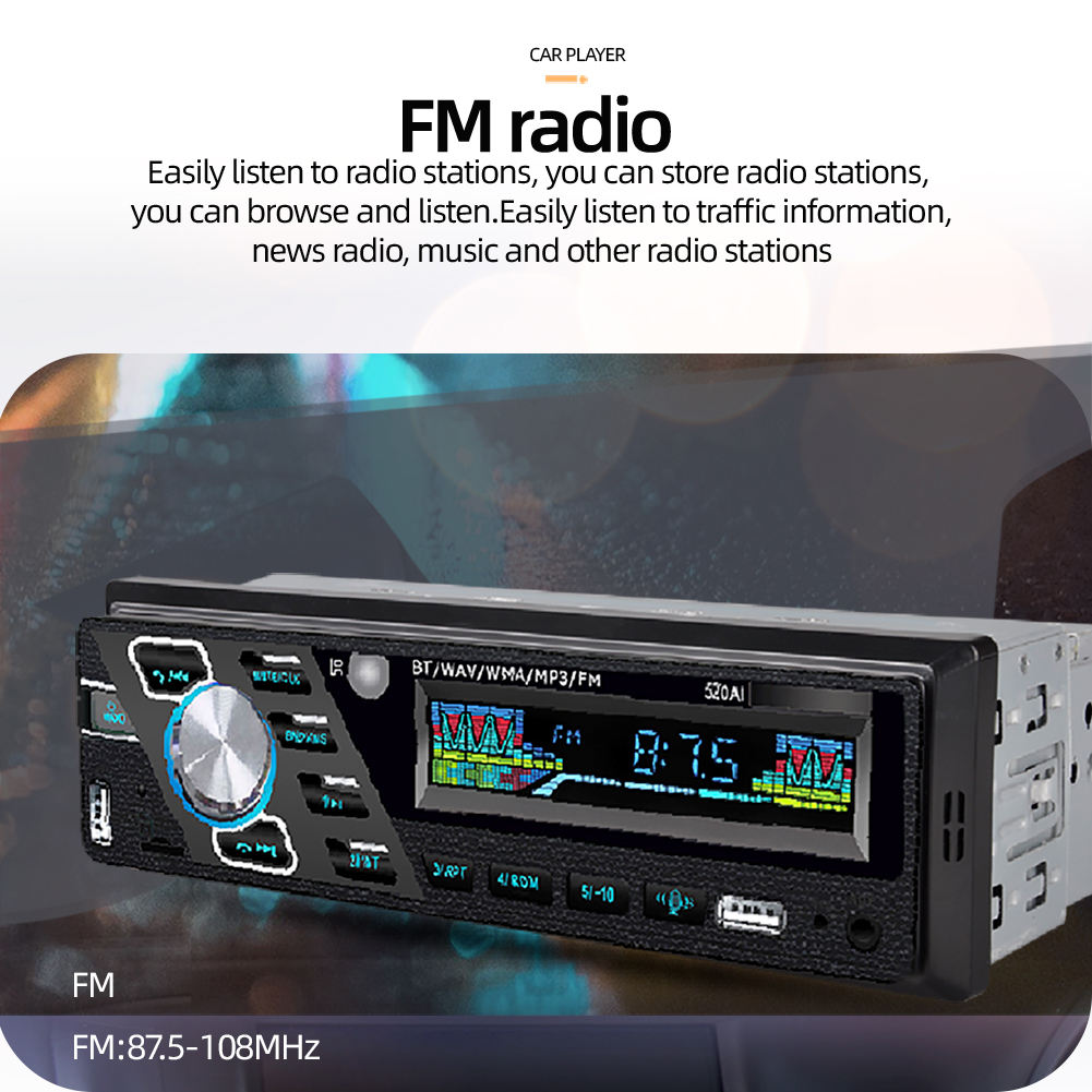 24V 4Channel 1Din Car Radio Stereo Surround Audio Bluetooth Adapter