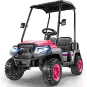 LIGIANT 24V Kids Golf Cart, 4 Seater Ride On Electric Golf Cart for Kids, 4WD Driving Car with Remote Control, Bluetooth Music, Detachable Canopy