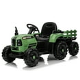 thumbnail image 1 of 24V 400W Ride on Tractor with Trailer, Powered Electric Tractor Toy W/Remote Control, 3 Speed Adjustable, Power Display, USB, MP3 , Bluetooth, LED Light, 1 of 7