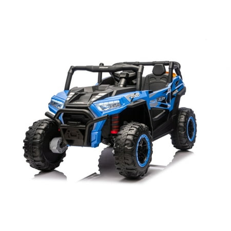24V 4WD 2-Seater Ride On UTV for Kids, Electric Car with Remote Control, Big Truck Ride On Toys w/ Bluetooth, Music, LED Lights, Dual Doors, Suspension, Powered Ride On Cars for Boys, Girls Ages 3-7