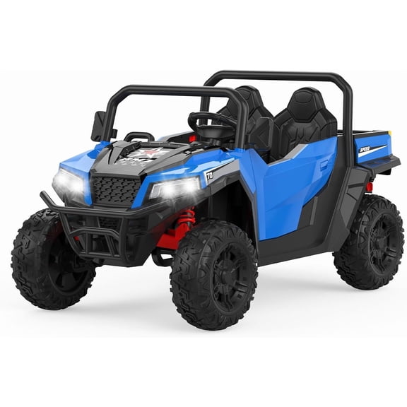 24V 4WD Electric Ride On Dump Truck with Remote 2-Seater Music and LED Lights Ages 3+ Key Start