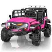 24V 4WD Ride On Car for Big Kids, 2-Seater Electric Vehicle with Remote Control, LED Lights & Music, Exciting Christmas Surprise for Children
