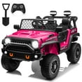 thumbnail image 1 of 24V 4WD Ride on Toys with Remote Control, 2 Seater Kids Electric Car 7AH Battery Powered Truck Vehicle Powered 4-Wheeler Toy w/ Spring Suspension, Bluetooth Music, Gift for Boys Girls Pink, 1 of 12