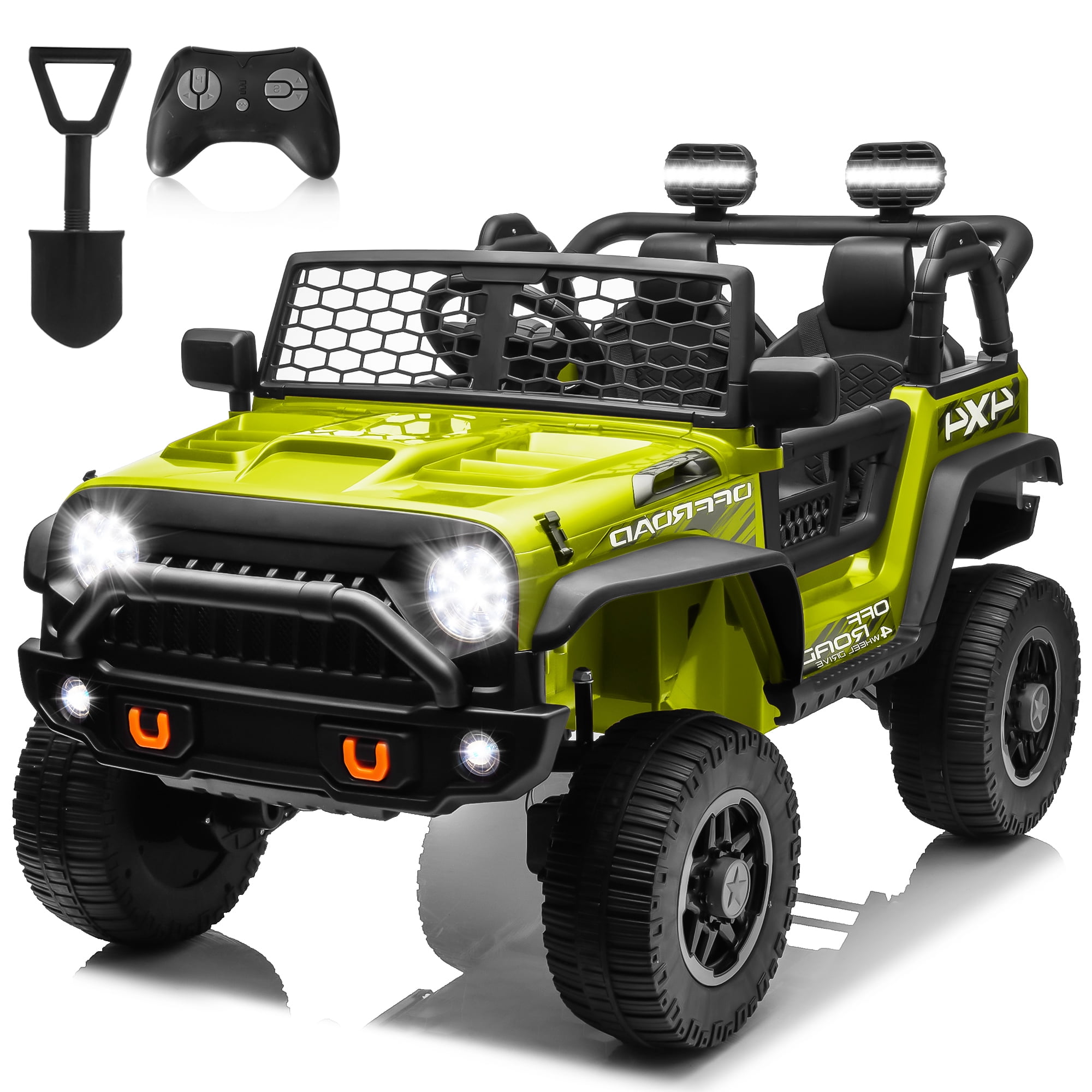 Himimi 24 Volt 4WD Ride On Toys For Big Kids, 2 Seater Ride On Cars With Remote Control, 7AH Battery Powered Ride On Electric Truck Car, Power Cars Wheels W/ 4X100w, Bluetooth, Music For Boys