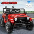thumbnail image 1 of Funride 24 Volt Ride on Toys, 800W Electric Car for Kids with Remote Control, 4WD/2WD Switchable Power Car Wheels, 2-Seater Ride On Truck with Music, Bluetooth, Red, 1 of 11