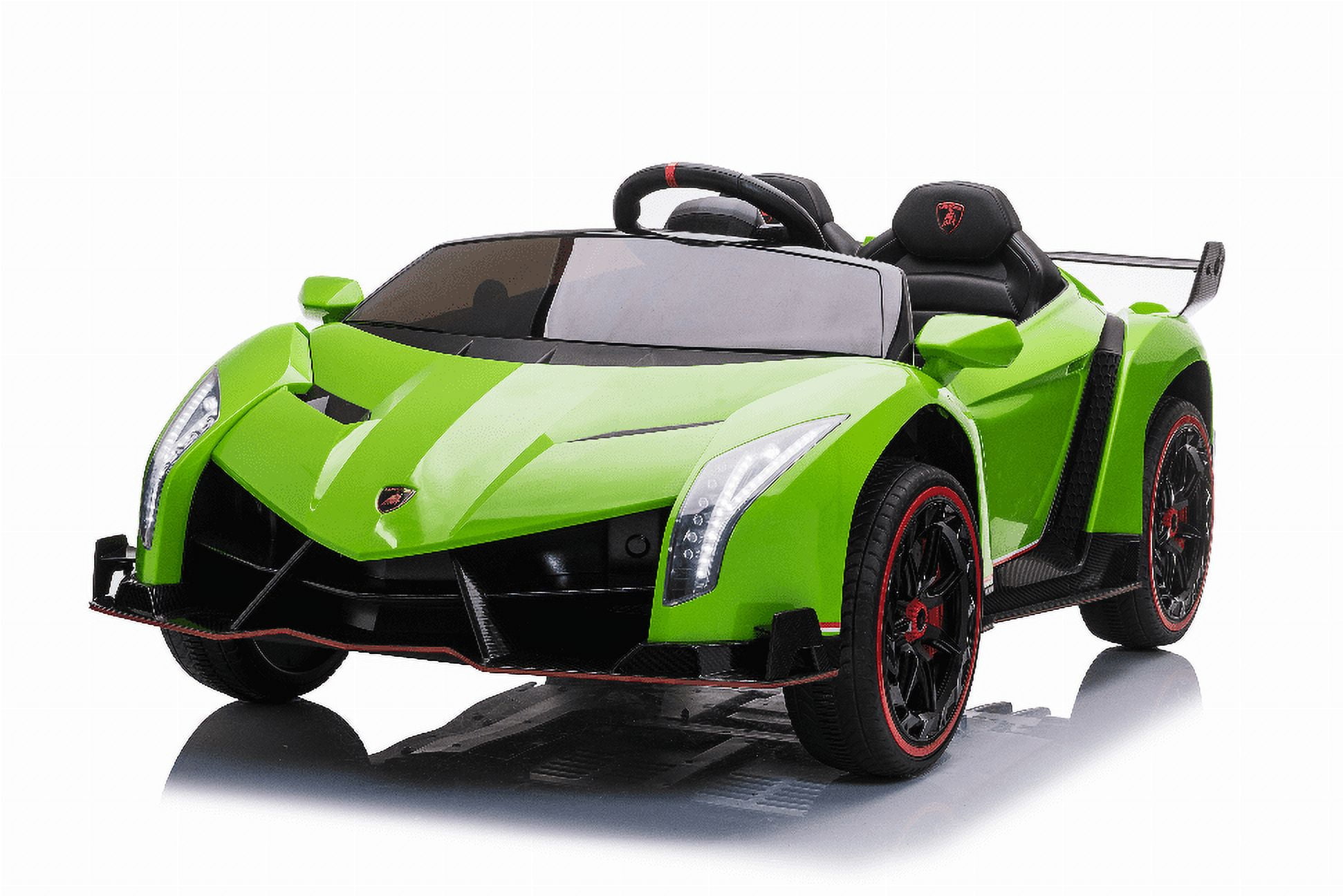 Lime Green 24V Lamborghini Veneno Ride-On Car with EVA Tires