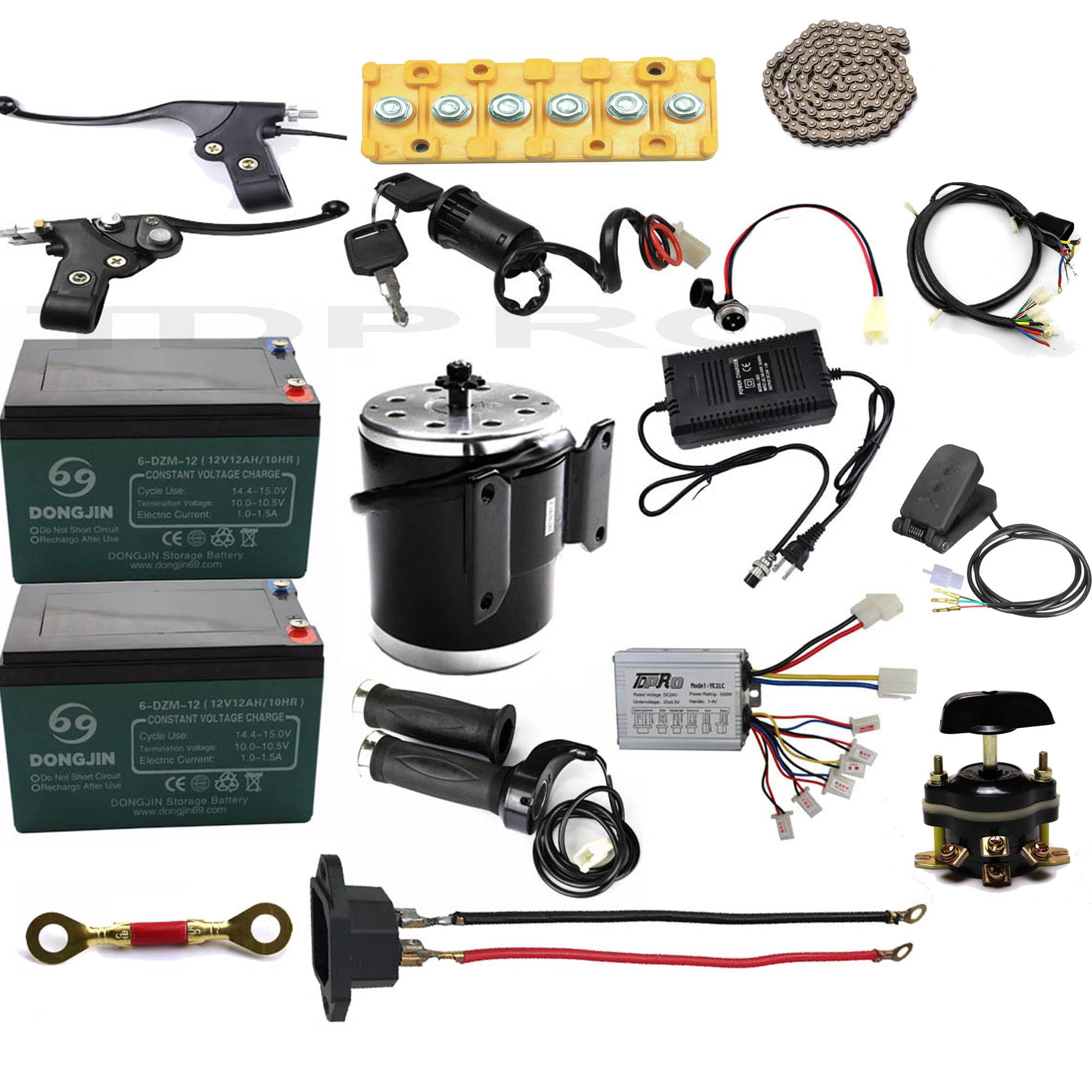 24V 500W Electric Scooter Conversion Kit Brushed Motor Controller Foot ...