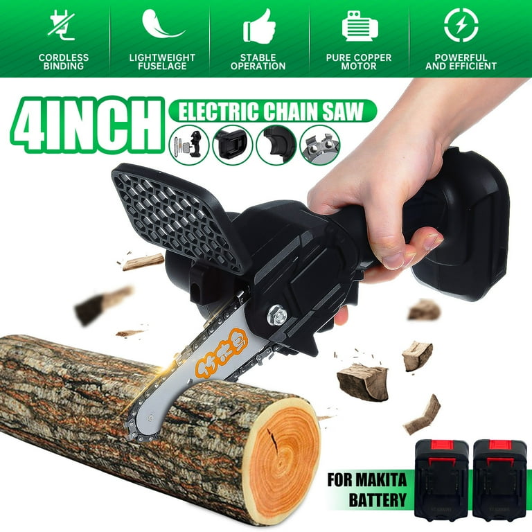 4 Electric Chainsaw Cordless Chain Saw Rechargeable High Power Motor 550W  24V