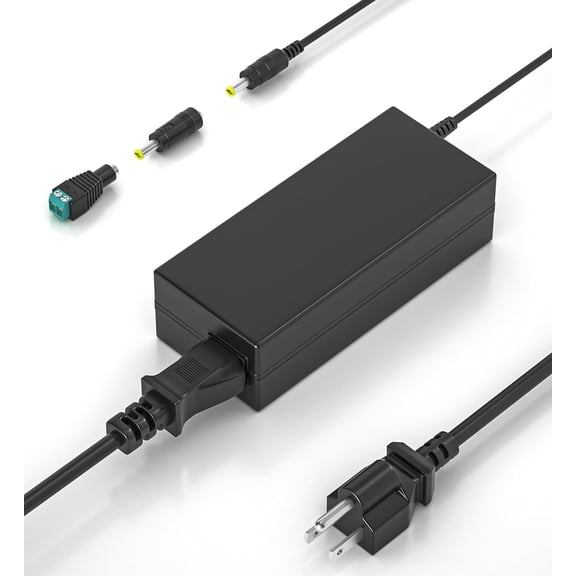 24V 5A Power Supply Adapter 100-240V AC to DC Power Cord with 5.5mm x 2.5mm 2.1mm & LED Terminal Connector for 24V LED Strip Light, Printer, Router, Projector, Speaker, Security Camera, Monitors