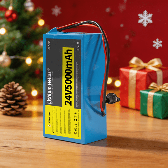 24V 5Ah Rechargeable Lithium Ion Battery Pack with 29.4V 1A Charger, DIY Power Supply for Christmas Halloween Thanksgiving Holiday Lights, LED String Lights and Decorations, Bare Wire Output, Blue