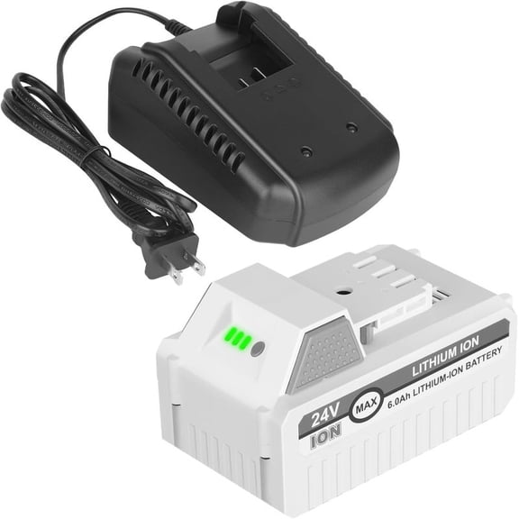 24V 6.0Ah Battery Compatible for Snow* Joe & Sun* Joe iON+ 24-Volt System Cordless Power Tools and 24V