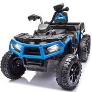 24V 6 Wheel Kids Ride On Cars with Bluetooth Music, Remote Control, Rear Cargo Bed, LED Lights, Dual Motors   Outdoor Electric Ride On Vehicle for Kids Ages 3-8, Blue
