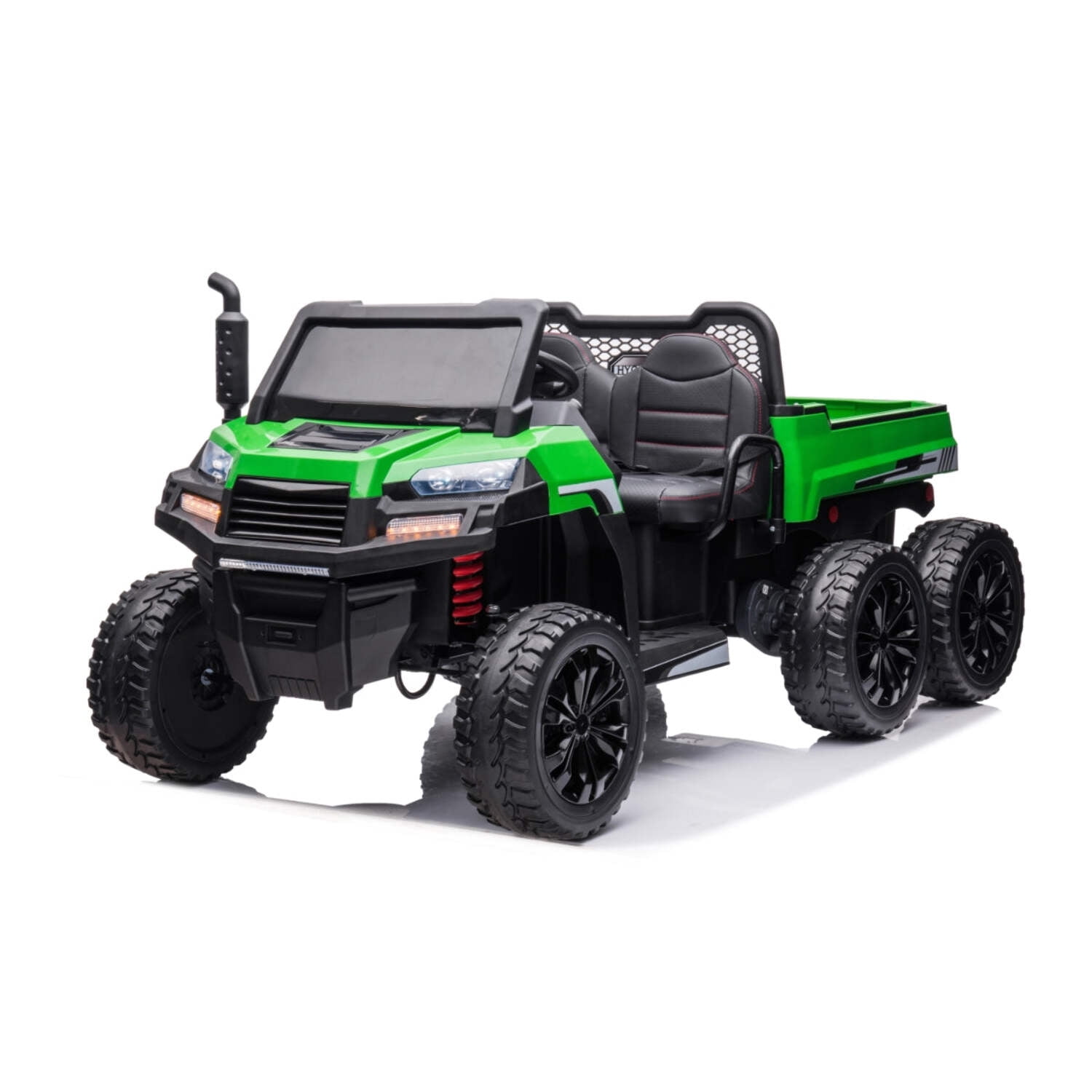 24V 6 Wheeler Magic Cars Tractor Trailer 2 Seater Ride-on with Dump Cart and Parental Remote
