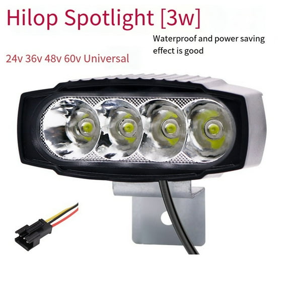 24V-60V Electric Bicycle Front Light 4pin 3pin Waterproof SM Connector LED Front Light Waterproof E-Bike Headlight E-bike Parts