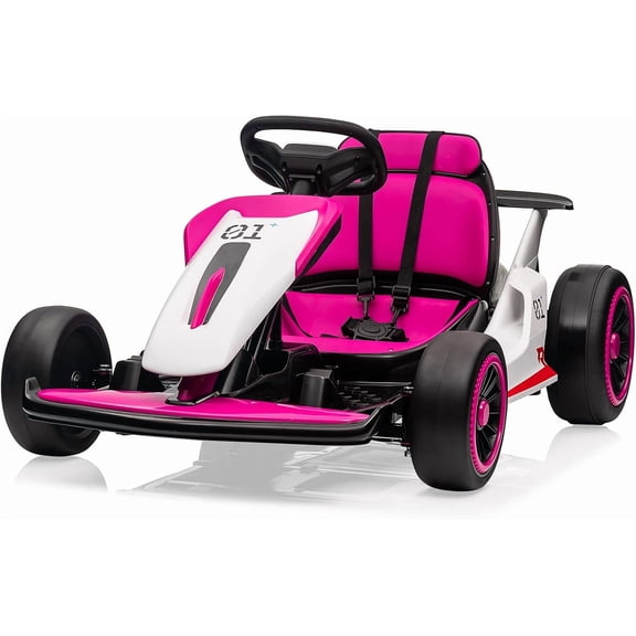 Electric Go Kart for Kids, 24V 7AH Battery Powered Drift Kart Car, Ride on Cart for Kids with Two Speed, Racing Toy with Fast Two 150W Motors