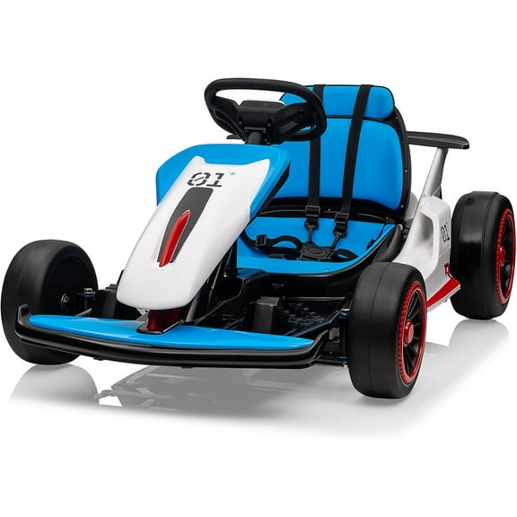Electric Go Kart for Kids, 24V 7AH Battery Powered Drift Kart Car, Ride on Cart for Kids with Two Speed, Racing Toy with Fast Two 150W Motors
