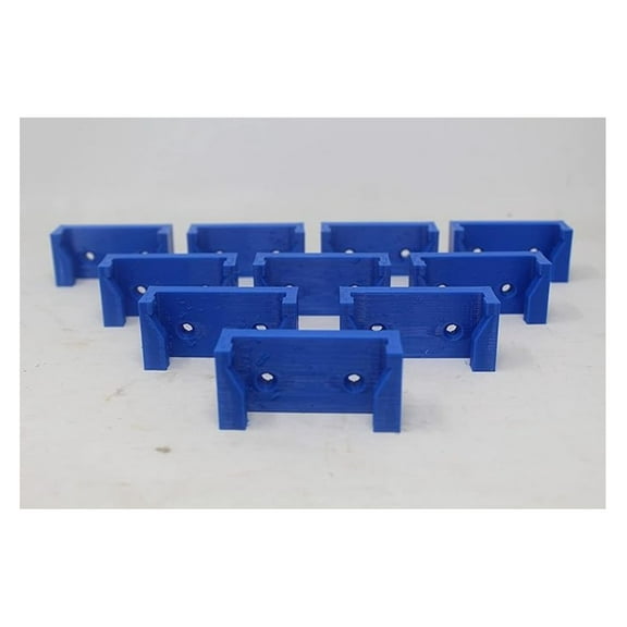 24V Battery Holders 10 Pack - Blue Battery Mount Organizer - Durable PLA Plastic - Single Battery Storage - Wall Mountable - Electric Vehicle & Power Tool Accessories