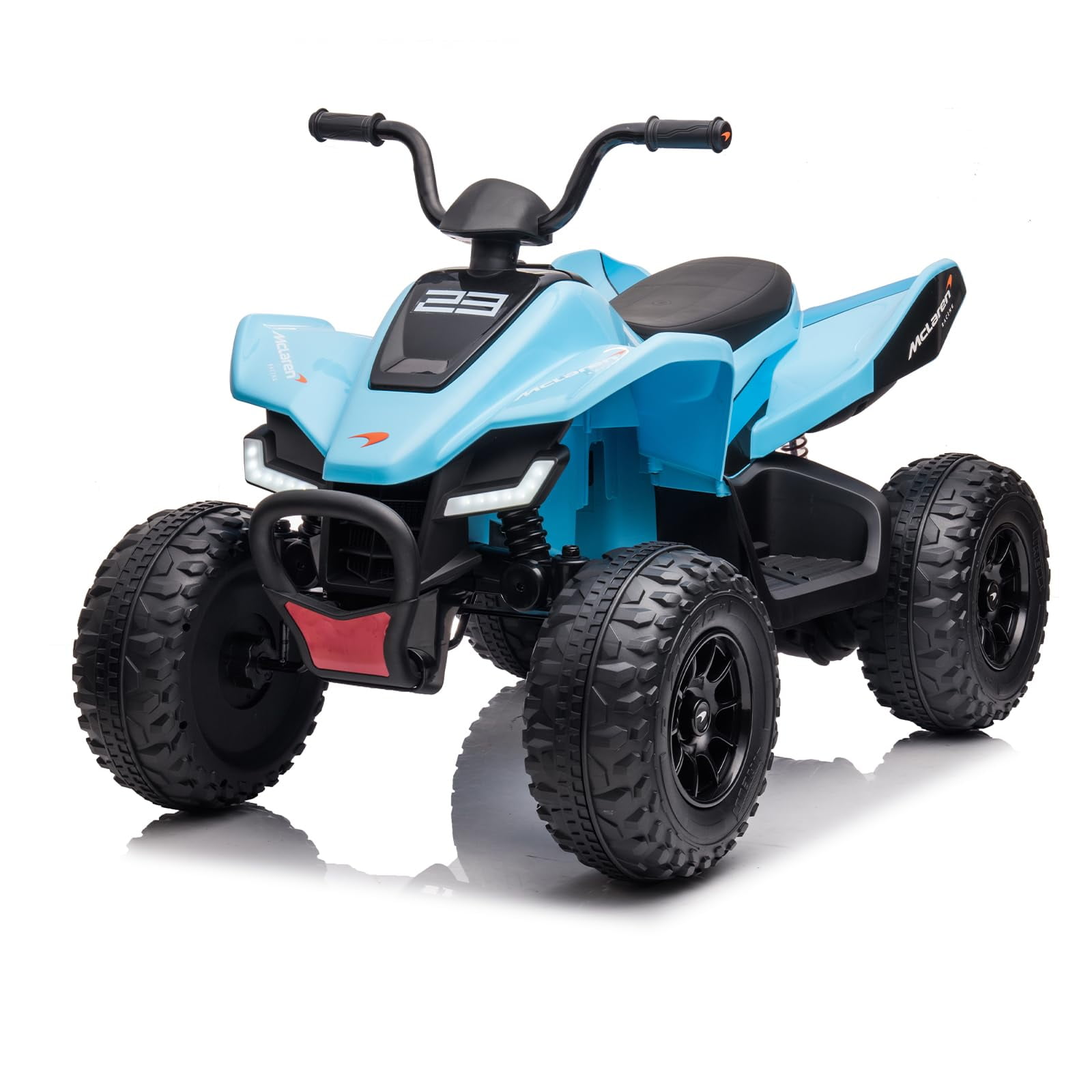 24V Battery Powered, 4-Wheeler Quad Car Toy ATV for 3-8yrs, Electric Off-Road Car with 2 Speeds, LED Lights, Bluetooth, MP3