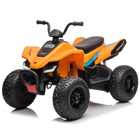24V Battery Powered, 4-Wheeler Quad Car Toy ATV for 3-8yrs, Electric Off-Road Car with 2 Speeds, LED Lights, Bluetooth, MP3